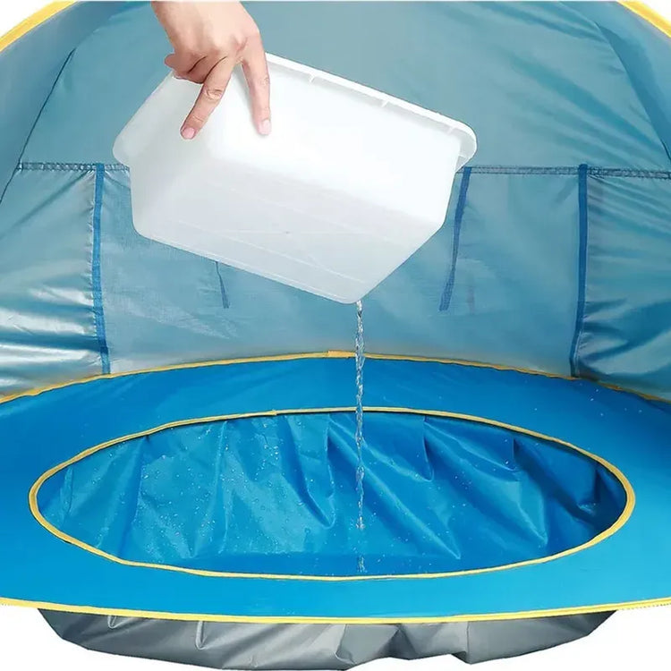 Carpa con piscina para la playa