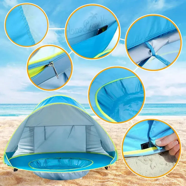 Carpa con piscina para la playa