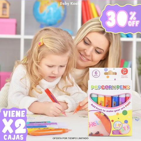 Marcadores 3D popcorn / Lleva 2 cajas x6